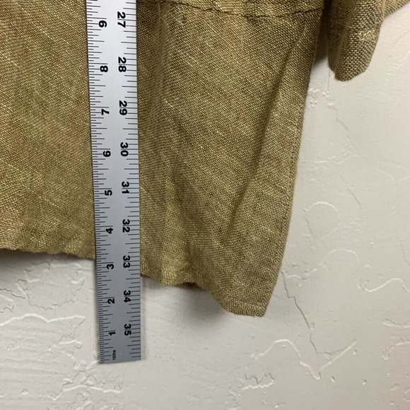 Flax Tan Button-Up Blouse - Picture 3 of 5